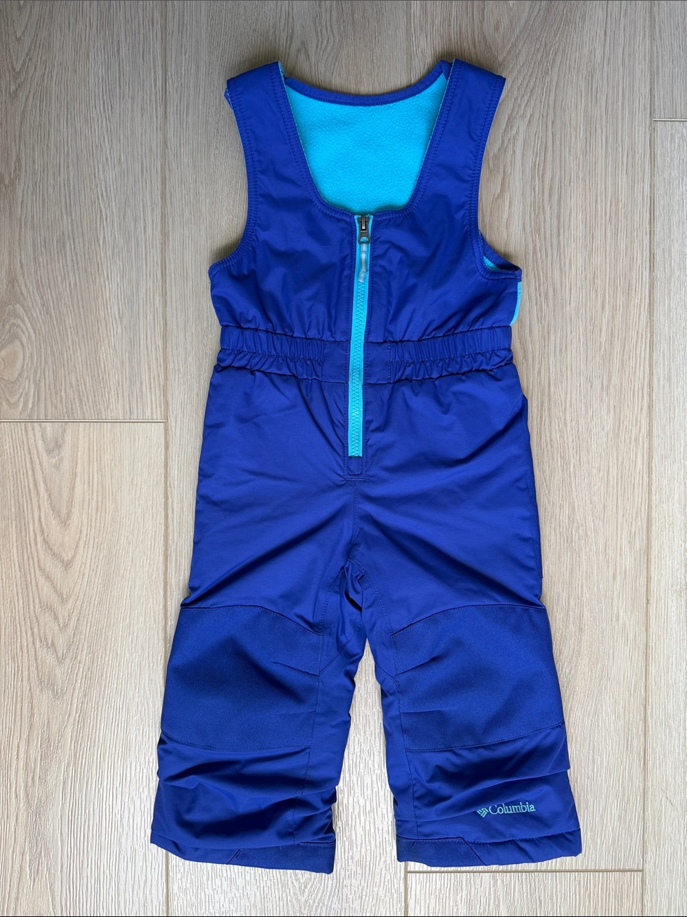Columbia Snow Bibs Insulated Winter Pants Adjustable Overalls Fleece Blue 2T